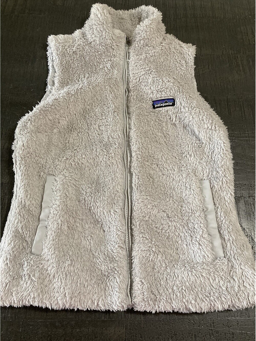 Patagonia  Fleece Faux Fur Vest Women's Medium Gray Warm Soft Sweater Winter